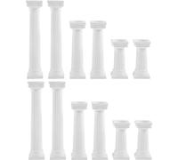 SEWACC Pilier Romain Miniature 12 Pièces Colonne Grecque Statue Figurine Base Stigmate Décor Bougeoir Chandelier Support pour Table De Sable De Mariage Décor De Jardin Féerique