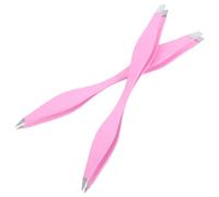 SEWACC Pince à épiler double embout acier inoxydable 2 pièces avec pointes inclinées, style élégant, conçue pour collection de timbres et usage domestique