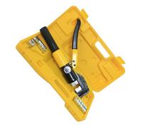SEWACC Pince à Sertir Hydraulique Manuelle avec Tête Rotative Mm² Outil de Sertissage Batterie avec Coffret Haute Résistance pour Câbles Cuivre et Aluminium Portable et Facile à Utiliser