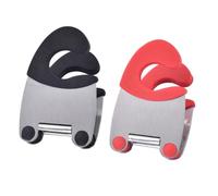 SEWACC Pince Porte-Cuillère Inox Lot de 2 pour Bord de Casserole Pince Fixation Marmite Pratique et Résistante la Chaleur Rouge et Noir