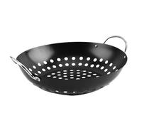 SEWACC Plaque de Cuisson Antiadhésive pour Barbecue Poignées Bac de Récupération d'Huile Perforé Poêle à Griller Résistante à la Chaleur Accessoire Extérieur pour Griller Légumes et