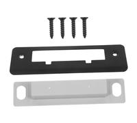SEWACC Plaque de Gâche Acier Inoxydable pour Porte Entrée Cache Serrure Double Langue Renfort Sécurité avec Guide Cadre Compatible Finition Noire