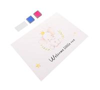 SEWACC Plaque de Signature Arbre à pour Gender Reveal Party Jeu Danimation pour Fête Prénatale Dor avec Affiche Encriers Bleu et Souvenirs Personnalisés pour Parents