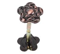 SEWACC Plaque Décorative Zinc Forme Fleur pour Trou de Porte Cache Trou Poignée avec Œilleton Fonctionnel Finition Antique avec Vis de Fixation