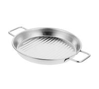 SEWACC Plaque Ronde Acier Inoxydable pour Four avec Poignées Plaque de Cuisson Perforée Résistante et Rouille Plateau Multifonction pour Pizza Grillades et Légumes Petite Facile à