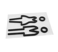 SEWACC Plaque Toilette Métal Noire Panneau Signalétique Créatif pour Porte de Toilettes Identification Claire pour Salle de Bain et Espaces Commerciaux Décoration Pratique et Facile à