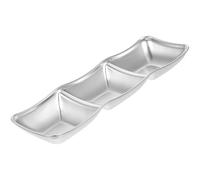 SEWACC Plat à Sauce en Acier Inoxydable 3 Compartiments Coupelle à Sauce Soja Multifonction pour Apéritif Dips et Condiments Cuisine et Restauration