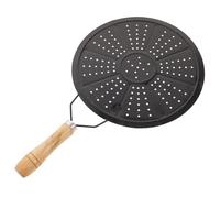 SEWACC -plat Isolant en Métal Poignée en Bois, Résistant la Chaleur, pour Protection de Table, Adapté pour Plaques de Cuisson et Café, Coussin Antidérapant Noir, Usage la Cuisine