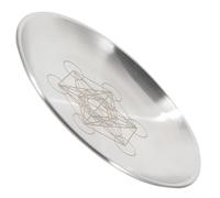 SEWACC Plateau d'Autel Rond en Acier Inoxydable Pentagramme et Triple Lune Plateau Métallique Décoratif pour Bougies Rituelles et Rangement Multifonction pour Cérémonies et Décoration