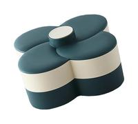 SEWACC Plateau Rotatif à Deux Niveaux pour Collations, Boîte de Conservation pour Snacks et Fruits Secs, Organisateur de Collations Classées en Plastique Vert Foncé, Rangement Ménager