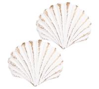 SEWACC Poignée de meuble Poignées de tiroir en forme de coquillage 2PCS en fonte blanche 6.50X5.00X5.00Cm pour cuisine chambre salon