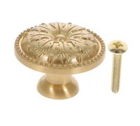 SEWACC Poignée Meuble Vintage Laiton Rond Bouton Meuble Cuisine Délicat pour Armoire et Tiroir Poignée Tirage Antique Facile à Installer Polyvalente pour Dressing et Buffet
