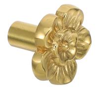 SEWACC Poignées de Placard en Laiton Forgé Petites Poignées de Porte de Fleur Dorée Dimensions 24X20 MM Boutons de Tiroir Décoratifs pour Armoires la Cuisine Cave à Vin et Meubles