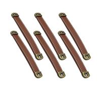 SEWACC Poignées de Tiroir en Cuir Souple et Alliage de Zinc, Lot de 6 pour Armoires et Meubles, Adaptées aux Intérieurs Modernes et Traditionnels