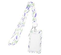 SEWACC Porte Badge avec Cordon Romantique Motif Floral Étui Carte Protection Sécurisée pour Badges et Cartes Identité Accessoire Pratique pour Usage