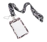 SEWACC Porte Carte Identité avec Cordon pour Étudiant Étui Rigide Motif Floral Délicat Protection Sécurisée pour Carte Identité Badge Accessoire Pratique pour et Bureau
