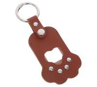 SEWACC Porte-clés Commémoratif Poils Animaux Cuir PU Marron Boîte de Rangement Souvenir Poils Chien et Chat Pendentif Patte pour Conservation Cheveux et Photos Cadeau Sentimental pour