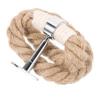 SEWACC Porte-Serviettes Mural pour Salle de Bain en Fer et Corde Tressée à la Main Porte-Serviettes à Main Bohème Support Mural Compact Cuisine et Chambre Décoration Artisanale