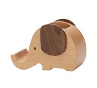 SEWACC Porte-stylo En Bois Éléphant Artisanat Déco Bureau Multifonction Support Téléphone Rangement Papeterie Pour Maison Et École