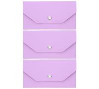 SEWACC Portefeuille à enveloppe en PU (Lot de 3) avec Fermeture à Pression - Petit Portefeuille - Organisateur de Billets et de reçus - Gestion du Budget