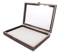 SEWACC Présentoir à Épingles en Bois de Pin 31X22X4 CM avec Tapis Blanc Boîte à Spécimens D’Insectes et Plantes Vintage Vitrine Transparente Multifonction pour Collection et Exposition