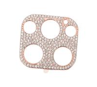 SEWACC Protection Objectif Caméra Métal avec Strass Brillant pour Film Rhinestone et Éclatant Or Rose Accessoire Antirayures et Renforcé