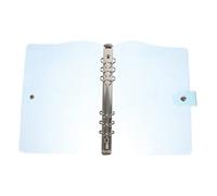SEWACC Protège Bloc Notes Bleu PVC Pailleté Six Anneaux Coque Souple Rechargeable pour Carnet de Voyage et Journal Étui Protection pour Fournitures de Bureau