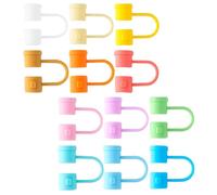 SEWACC Protège-embouts de Pailles en Silicone Réutilisables, Lot de 12 Bouchons Flexibles et Élastiques Faciles à Installer pour Usage à Domicile Fête