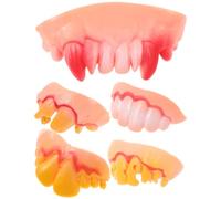 SEWACC Prothèses Dentier 5Pcs Laid Faux Dents D' Halloween Drôles Vampire de Dents Accessoires pour Jeux de rôle Approprié Fête costumée d'halloween Style aléatoire