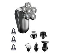 SEWACC Rasoir Électrique Étanche pour Homme Tondeuse Barbe et Cheveux 6 Têtes Rotatives Multifonctions Rechargeable Portable Lavage Complet sous L’Eau Outil de Soin Personnel