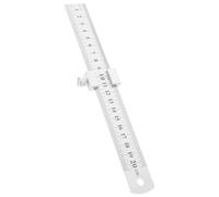 SEWACC Règle D’ingénierie en Acier Inoxydable avec Bloc de Positionnement | Graduation Gravée, Butée Antidérapante, Marquage Précis, Usage Atelier et Extérieur pour Architectes