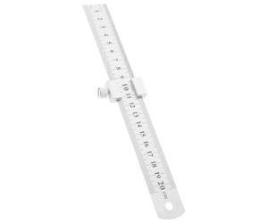 SEWACC Règle D’ingénierie en Acier Inoxydable avec Bloc de Positionnement | Graduation Gravée, Butée Antidérapante, Marquage Précis, Usage Atelier et Extérieur pour Architectes