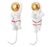 SEWACC Résine Crochet Mural Blanc 2 Pièces Astronaute | Fixation Forte, Ne Marque Pas le Mur, Usage Simple, Lot de Deux Motifs Planète