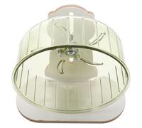 SEWACC Roue d'exercice Silencieuse pour Hamster 18 Cm en Plastique Vert avec Support Blanc, Roue à Disque pour Souris et Petits Rongeurs, Adaptée aux Cages Universelles, pour Activité