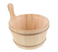 SEWACC Seau de Sauna Bois avec Louche et Doublure Amovible Petite Cuve Portable avec Poignée pour Bain et Spa Accessoire Pratique pour Sauna et Salle de Bain Compacte