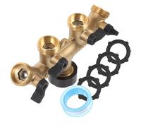 SEWACC Séparateur de Tuyau Arrosage Laiton Voies avec Robinet à Boule Contrôlable pour Jardin Irrigation Agricole et Lavage Voiture Adaptateur Raccord Rapide pour Tuyaux Arrosage