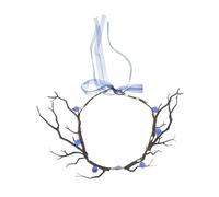 SEWACC Serrage-Tête à Cornes de Cerf Réalistes Branches Fleurs et Fruits D’Automne Accessoire Cosplay Renaissance pour Femmes Couronne de Cheveux Féerique pour Carnaval et Fêtes