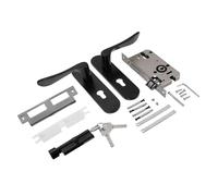 SEWACC Serrure Porte Intérieure Aluminium avec Poignée Noire Silencieuse Verrou à Pêne Dormant Ergonomique pour Chambre Kit Complet Facile à Installer et Corrosion