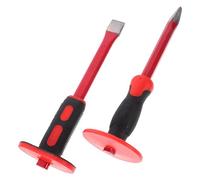 SEWACC Set de Ciseaux de Maçonnerie Robustes Burin Plat et Effilé Acier Au Chrome Vanadium avec Poignée Antidérapante pour Travail Lourd sur Béton Brique