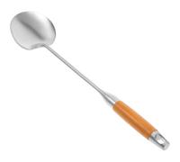 SEWACC Spatule à Wok en Acier Inoxydable Monobloc Cuillère à Wok Petite Taille avec Manche Isolant en Bois Ustensile Résistant à la Chaleur pour Cuisson Sautée et Friture Accessoire