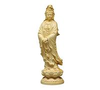 SEWACC Statue Guan Yin debout sur le lotus chinois Feng Shui Sculpture Mini Quan Yin Figurine de déesse asiatique Bouddha bouddhiste