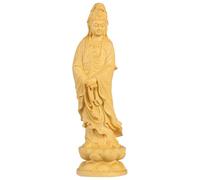 SEWACC Statue Guan Yin debout sur le lotus chinois Feng Shui Sculpture Mini Quan Yin Figurine de déesse asiatique Bouddha bouddhiste