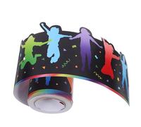 SEWACC Sticker Bordure Amovible pour Tableau Affichage Classe Décoratif avec Motif Garçon Fille Dansants Bande Adhésive Colorée pour Mur Verre Bois et Tableau