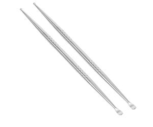 SEWACC Stylo Inoxydable en Tête Acier de Design Cuillère Argenté Pièces Points D'acupuncture Détecteur Pack de 2 Acupression Auriculaire pour Oreille