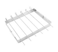 SEWACC Support à Brochettes en Acier Inoxydable Pliable Grille de Barbecue Portable Résistante à la Chaleur Outil Pratique pour Barbecue Extérieur Camping et Jardin Ensemble Compact