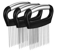 SEWACC Support à Oignons en Acier Inoxydable Lot de 3 Outil de Découpe de Légumes et Viande Attendrisseur de Viande Coupe-Légumes Pratique Cuisine Tranches Uniformes Usage