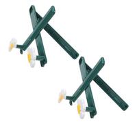 SEWACC Support de Lecture Pliable en Plastique Blanc et Vert, Lot de 2 Porte-livres de Fleur pour Bureau Cuisine, Étagère Compacte et Réglable pour Livres de Recettes et Manuels