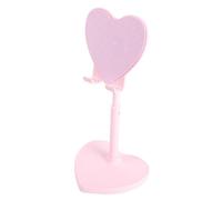 SEWACC Support de Téléphone Portable Bureau en Plastique Rose Support Ajustable de Cœur Rotatif 360° pour Smartphone et Tablette Accessoire Léger pour Bureau Chambre et Voyage