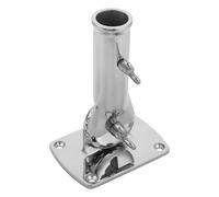 SEWACC Support Lourd pour Mât de Drapeau 25 MM en Acier Inoxydable Miroir Poli Fixation à Vis Auto-Taraudeuse et Cheville d'Expansion Socle Robuste Extérieur pour Mât Résidentiel