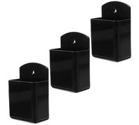 SEWACC Support Mural Télécommande 3 Pièces Noir en Plastique Réutilisable sans Perçage, Organisateur de Rangement Mural pour Ventilateur de Plafond, Fixation Adhésive Pratique pour Salon